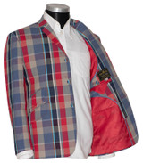 Madras check blazer for men, pure 1965's classic look