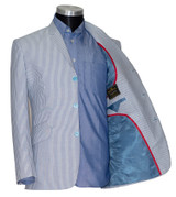 Summer Blazer | Original cotton sky blue striped blazer tailored
