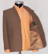 Tailored small hounds tooth Blazer Jacket in Brown