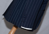 Wool white stripe in navy blue classic mod suit