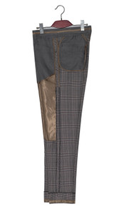 Burgundy in grey mohair prince of wales check trouser