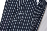 Classic grey stripe in navy-blue mod suit