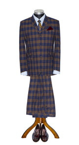 Buffalo check brown and navy 3 button suit Buffalo check brown and navy 3 button suit