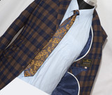 Buffalo check brown and navy 3 button suit