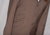 Classic brown gingham check blazer