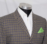 Wool green and blue gingham mod blazer