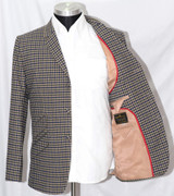 Wool green and blue gingham mod blazer