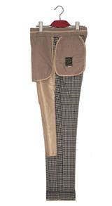 Green gingham check wool trouser