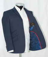 Navy blue herringbone blazer