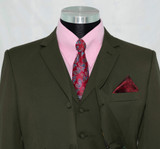 olive green 3 piece suit