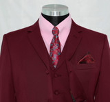 burgundy wine 3 piece suit