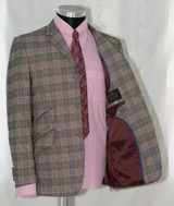 Brown and grey check suit