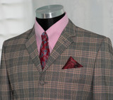 Brown and grey check suit