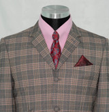 Brown and grey check suit