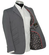 John Steel Grey Peak Lapel 4 Button Mod Blazer