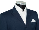 John Steel Midnight Blue Peak Lapel 4 Button Mod Blazer