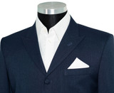 John Steel Midnight Blue Peak Lapel 4 Button Mod Blazer