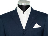 John Steel Midnight Blue Peak Lapel 4 Button Mod Blazer