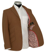 John Steel Mocha Brown Peak Lapel 4 Button Mod Blazer