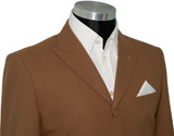 John Steel Mocha Brown Peak Lapel 4 Button Mod Blazer