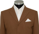 John Steel Mocha Brown Peak Lapel 4 Button Mod Blazer