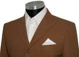 John Steel Mocha Brown Peak Lapel 4 Button Mod Blazer