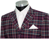 Tommy Moore Multicolor Tartan Check Peak Lapel 4 Button Mod Blazer