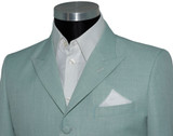 John Steel Pastel Green Peak Lapel 4 Button Mod Blazer