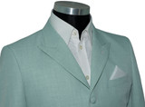 John Steel Pastel Green Peak Lapel 4 Button Mod Blazer