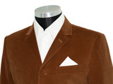 John Steel Brown Check Velvet 4 Button Mod Blazer