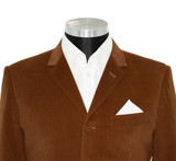 John Steel Brown Check Velvet 4 Button Mod Blazer