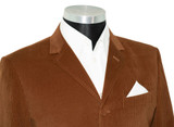 John Steel Brown Check Velvet 4 Button Mod Blazer