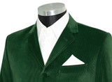 John Steel Sapphire Green Velvet 4 Button Mod Blazer