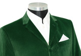 John Steel Sapphire Green Velvet 4 Button Mod Blazer