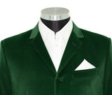 John Steel Sapphire Green Velvet 4 Button Mod Blazer