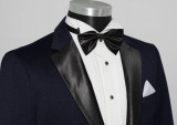 Navy blue Tuxedo Jacket Notch Lapel With Shirt & Tie