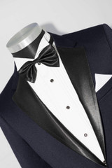 Navy blue Tuxedo Jacket Notch Lapel With Shirt & Tie