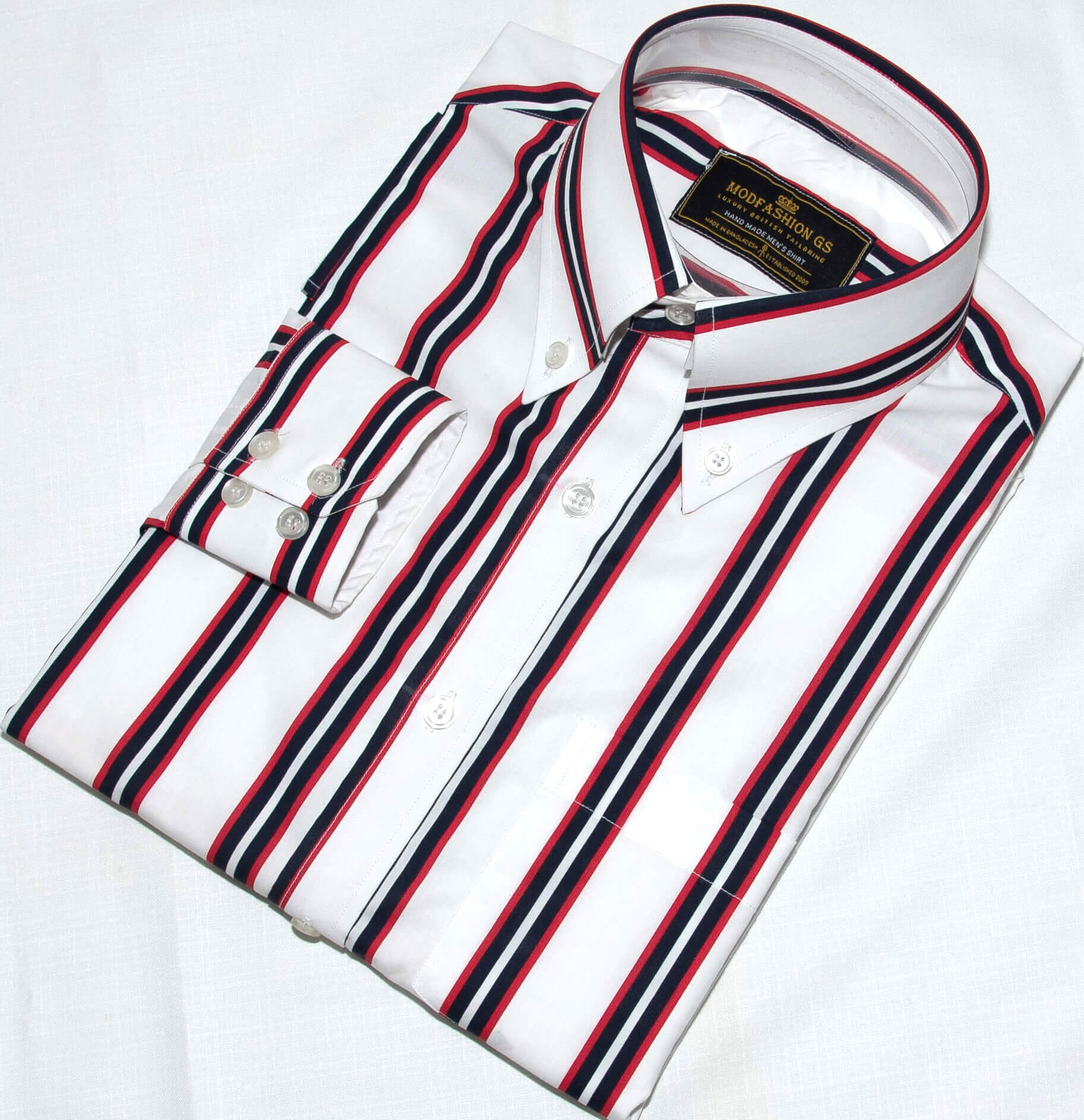 Mod shirt I Classic 60's style high collar men's stripe shirt