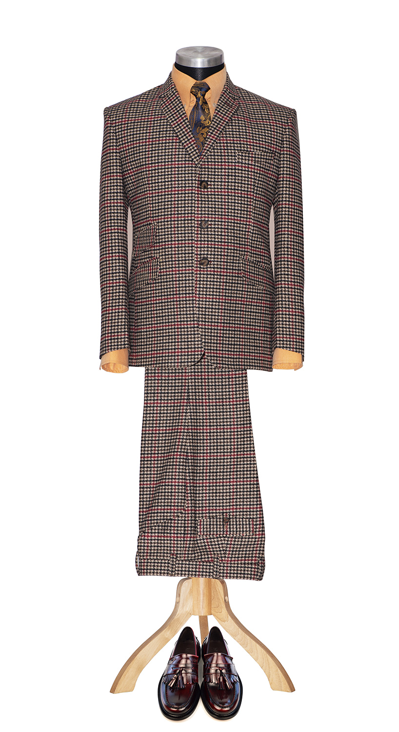 Dave Wright tweed tailored brown dogtooth suit