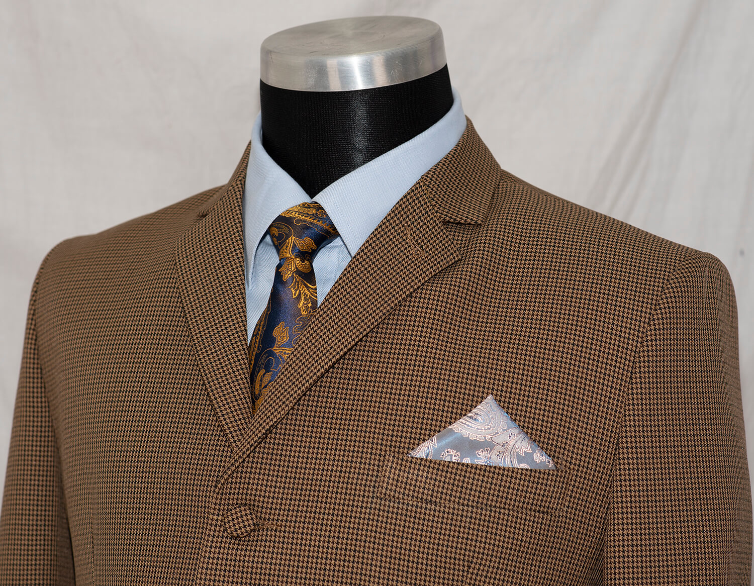 Zak starkey brown hounds-tooth men's mod suit