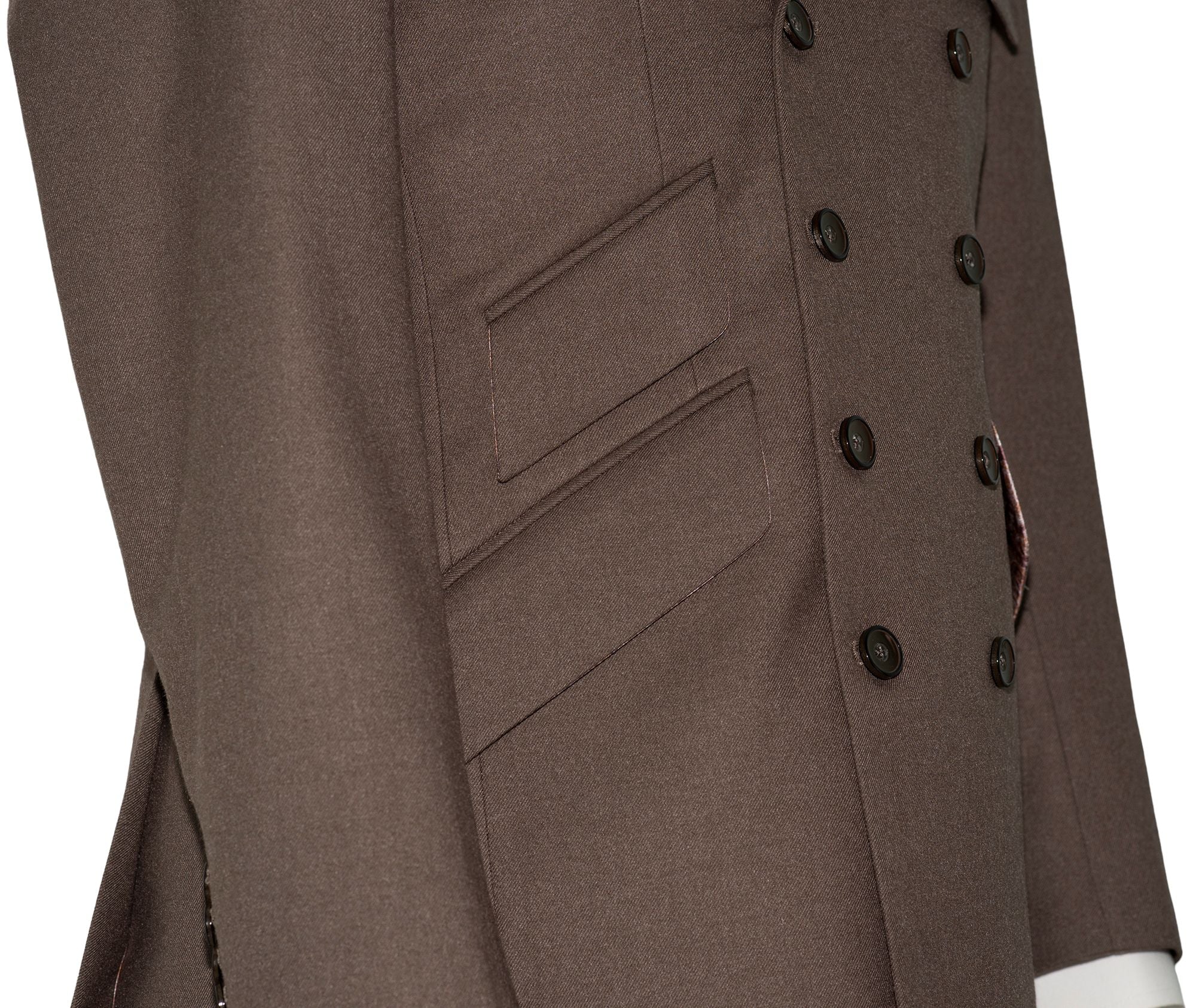 Weller Chocolate Brown Peak Lapel 4/8 Double Breasted Mod Suit
