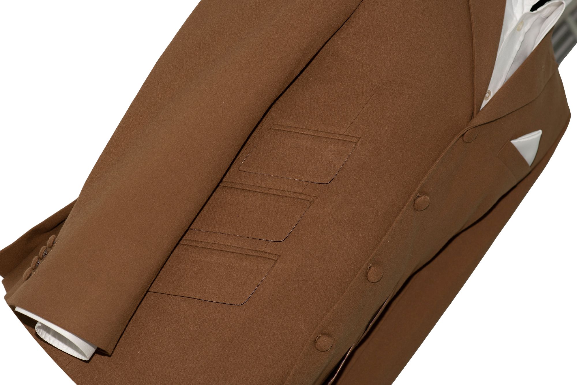 Weller Wood Brown Peak Lapel Button Mod Suit - Main Image