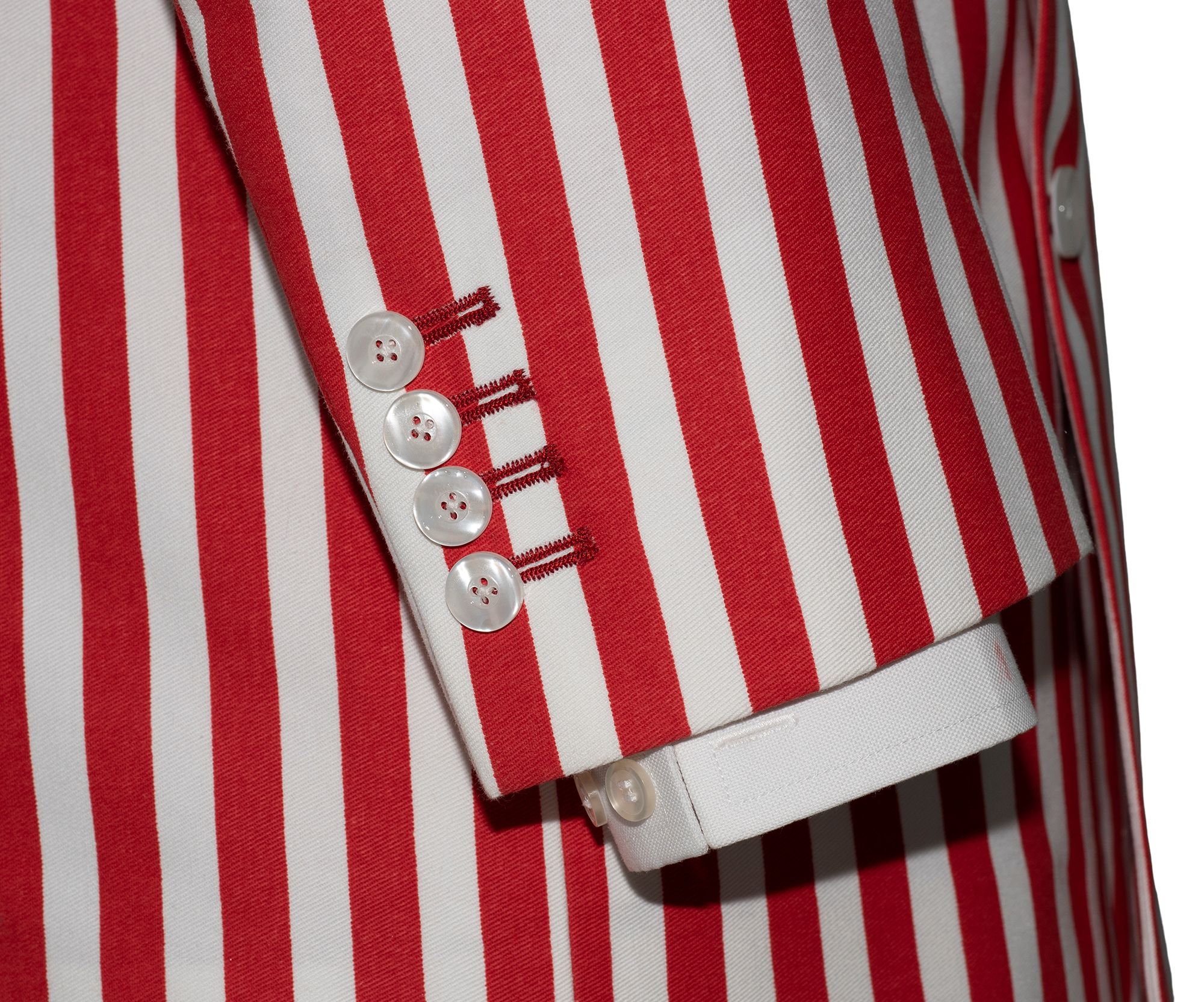 【訳あり】 4/8 White in Stripe Red Kings The Double Blazer Mod Breasted トップス