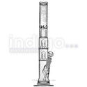 HiSi Glass 16" Straight Glass Bong Junior Triple Bell Perc 2.0 BSJ3