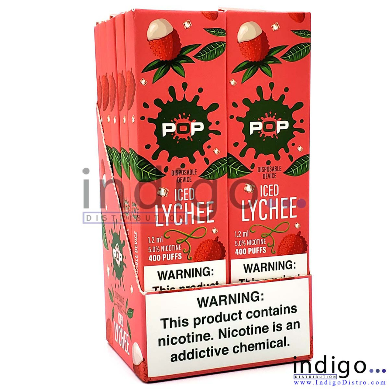 Pop Disposable Vape 400 Puffs Wholesale 10 Pack Iced Lychee