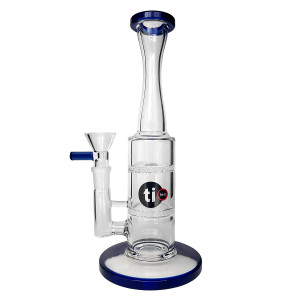 Titan 10" Stemless Double Fritted Water Pipe Blue