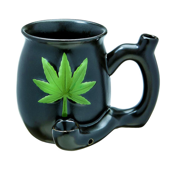 Wholesale Ganja Leaf Ceramic Smoking Pipe Mug