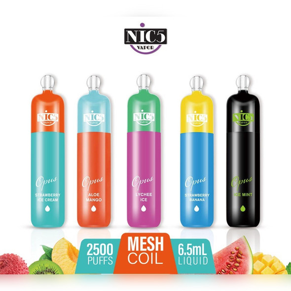 Nic5 Vapor Opus Mesh Coil Disposable Vape 2500 Puffs Nic5 Vapor Opus Mesh Coil Disposable Vape 2500 Puffs