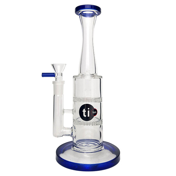 Titan 10" Stemless Double Honeycomb Water Pipe Blue