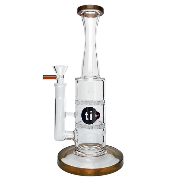 Titan 10" Stemless Double Honeycomb Water Pipe Brown